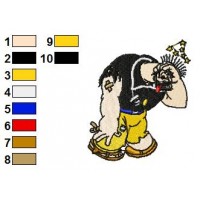 Bluto from Popeye Embroidery Design